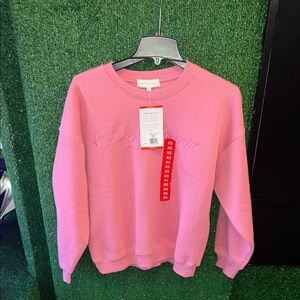 Pink Embroidered Women's Sweater